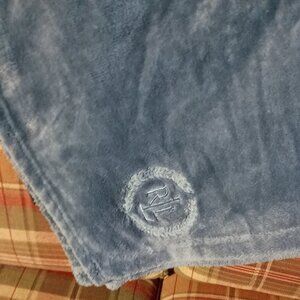 Blue plush Ralph Lauren throw blanket